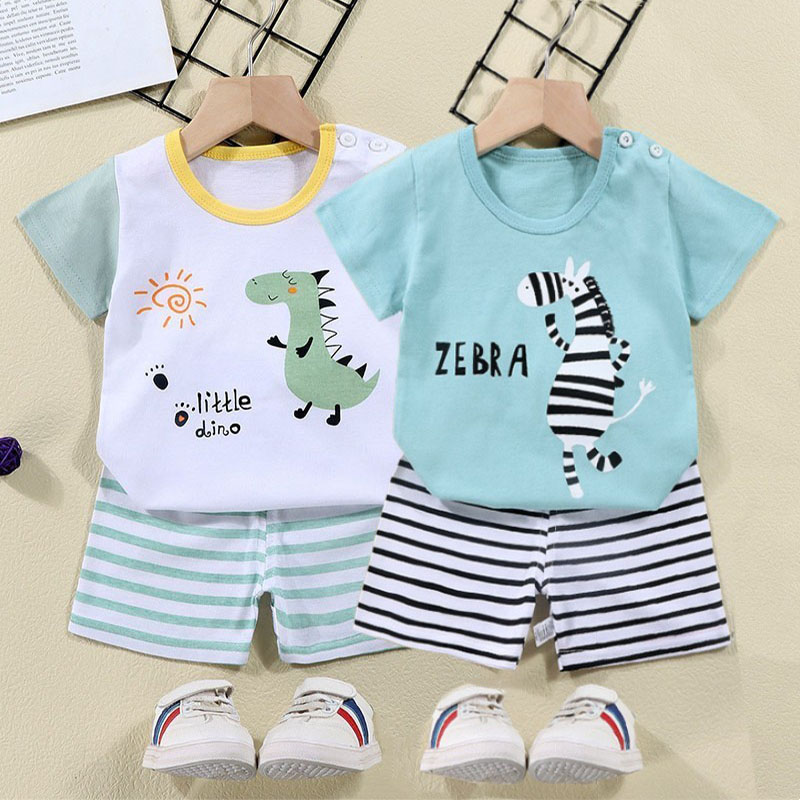 Cotton Tees+Shorts 2-piece Tra - Baby Products For Summer 评论和价格