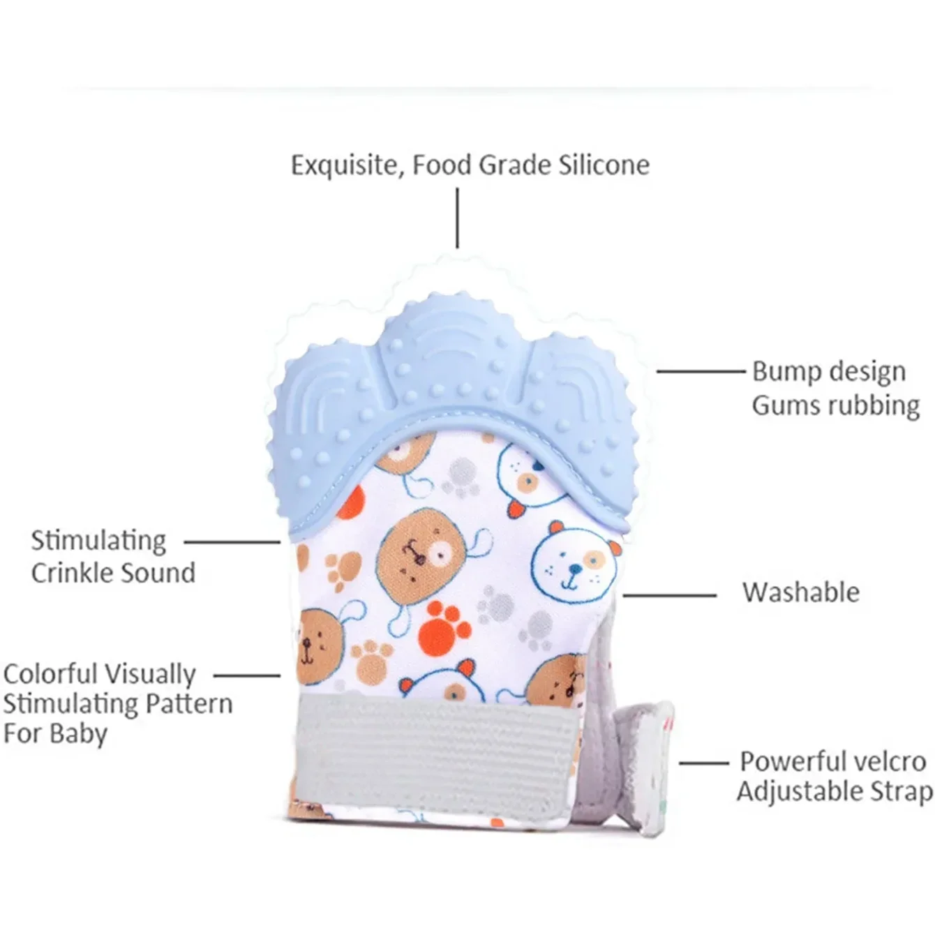 Baby Teething Mitten Chew Glov - Teething Mitten Baby 评论和价格