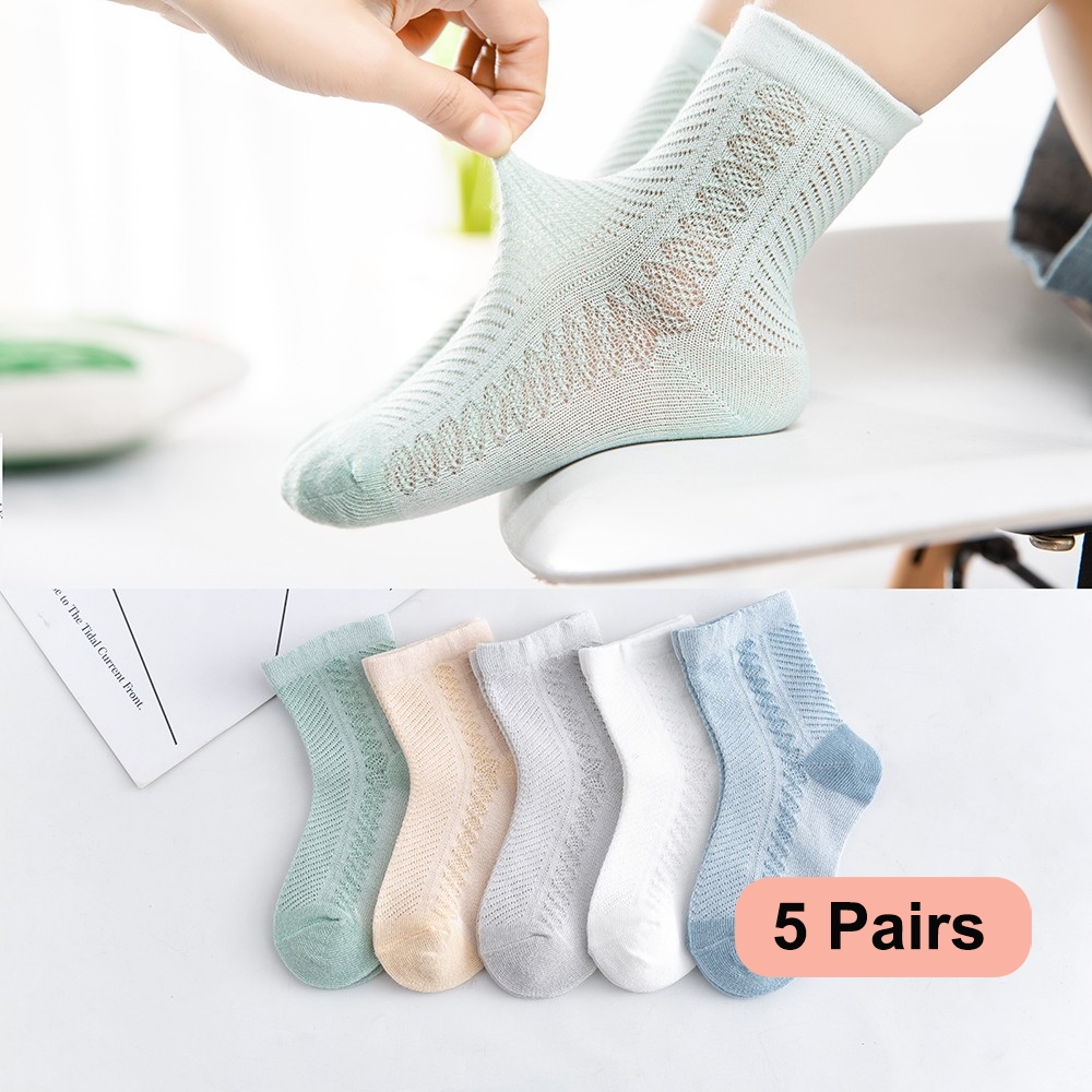 5Pairs/lot 0-12 Kids Socks Sum - Baby Products For Summer 评论和价格
