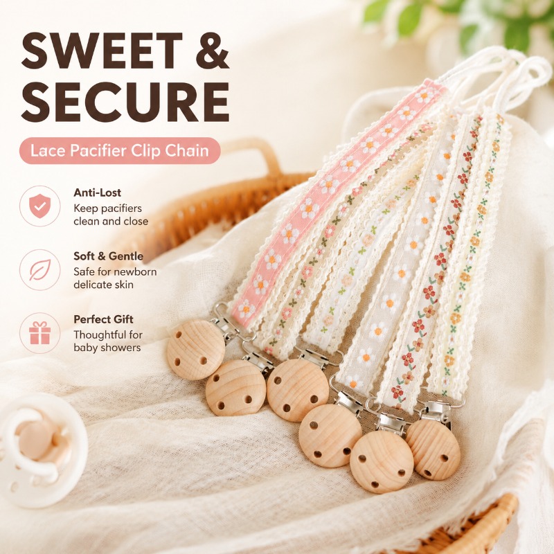 Lace Pacifier Clip Chain for N - Baby Products In 评论和价格